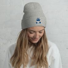 Load image into Gallery viewer, Cool Blue Panda Slouchy Cuffed Beanie
