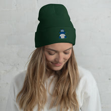 Load image into Gallery viewer, Cool Blue Panda Slouchy Cuffed Beanie
