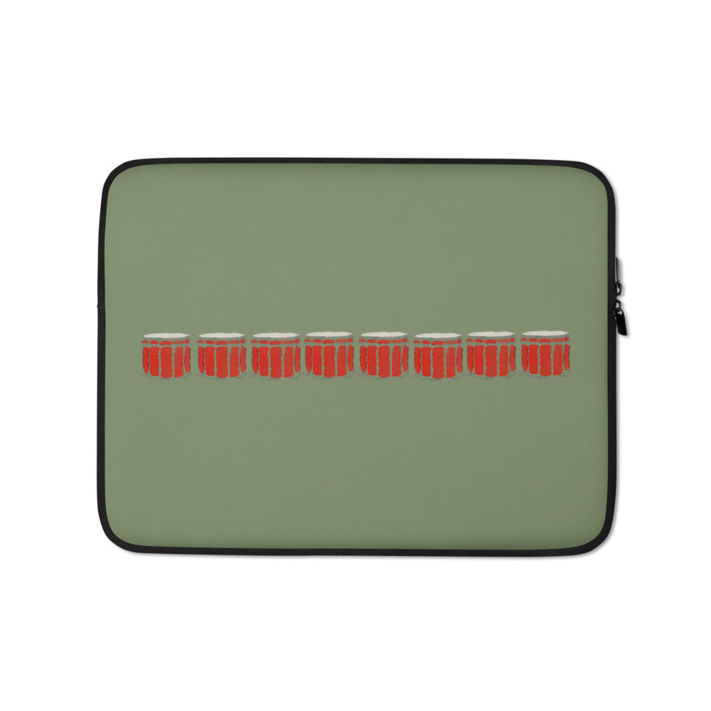 Green Snare Line Case | Laptop Sleeve