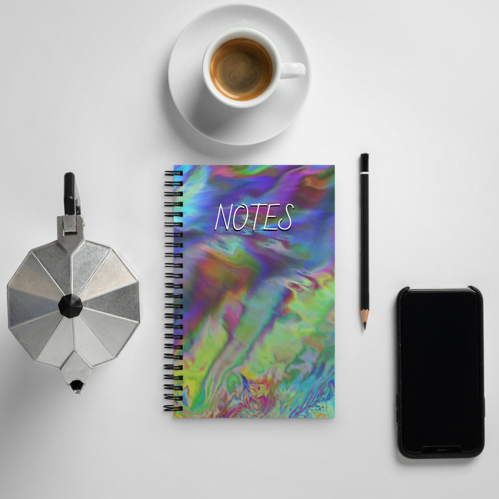 Psychedelic Notes notebook with Dotted Lines | Spiral Dotted Line notebook