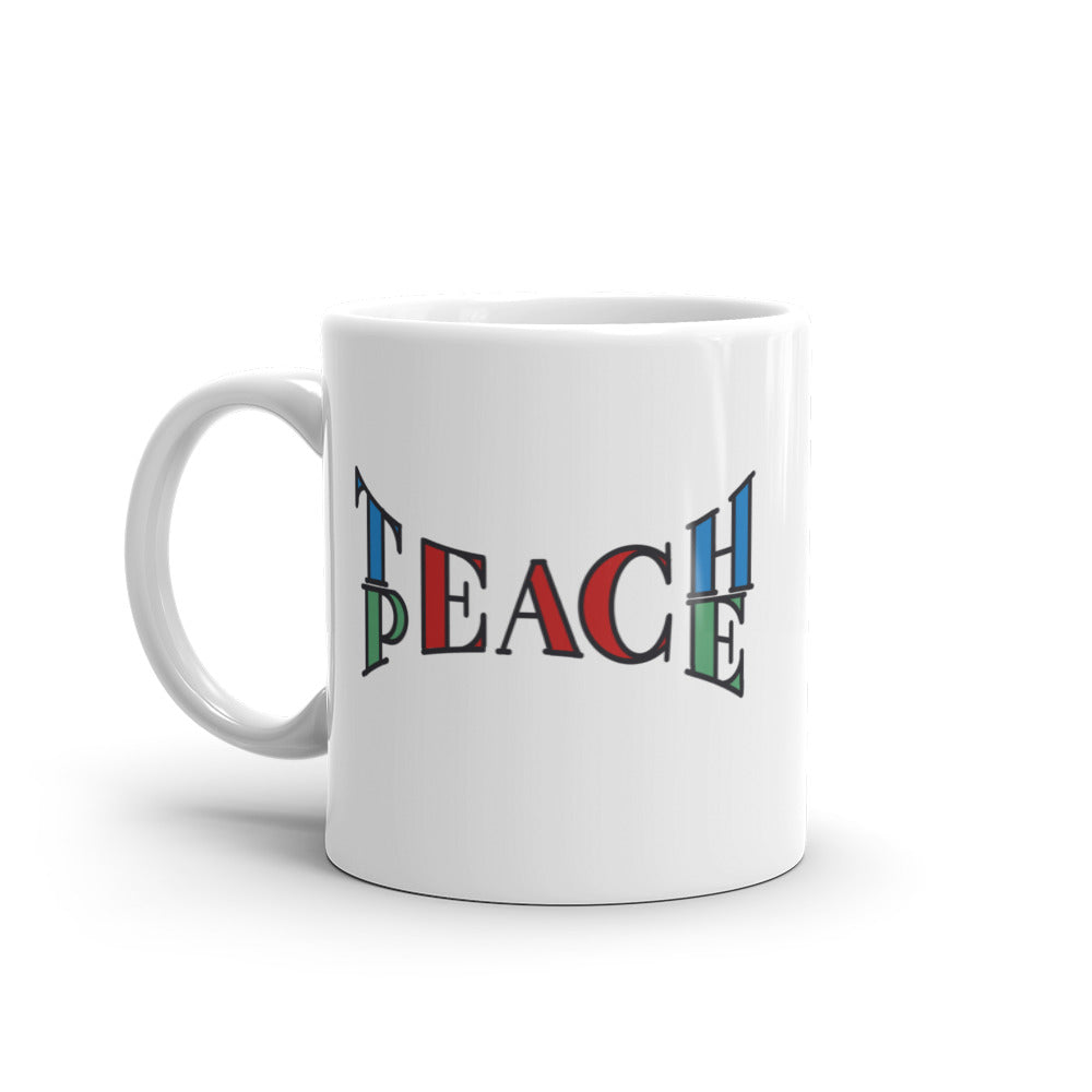 Teach Peace Mug | White glossy mug