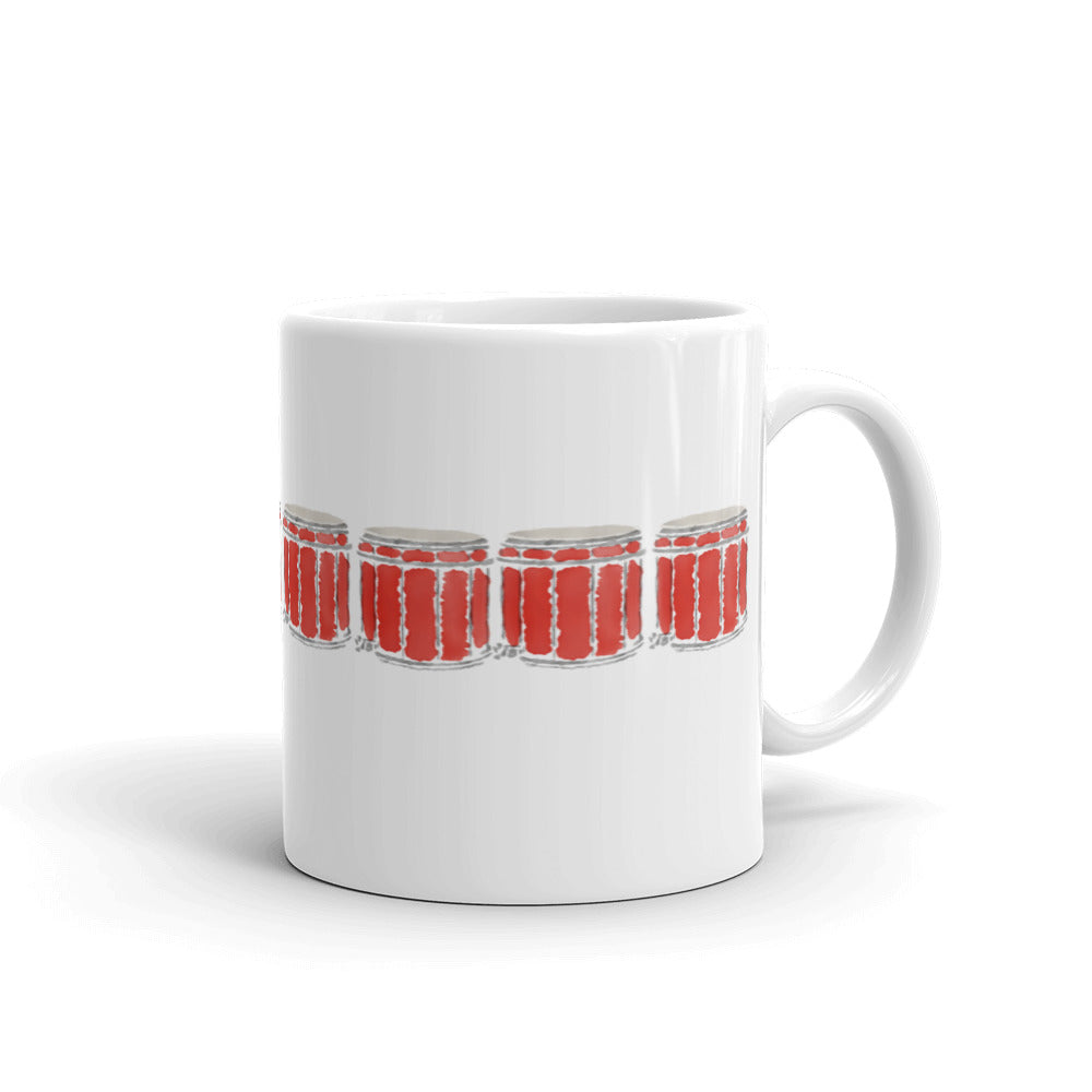 Red Snare Line Mug | White glossy mug