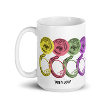 Load image into Gallery viewer, Tuba Love Mug - Ceramic White glossy Tuba mug
