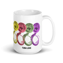 Load image into Gallery viewer, Tuba Love Mug - Ceramic White glossy Tuba mug
