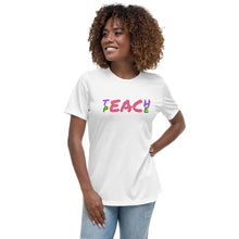 Load image into Gallery viewer, Teach Peace - Pastel | Women&#39;s Relaxed T-Shirt
